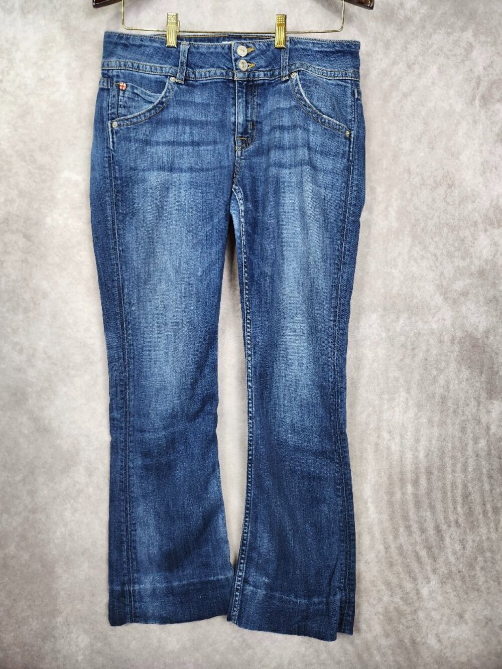 Hudson Jeans Signature Bootcut Denim Jeans Dark Wash Double Button Size 30